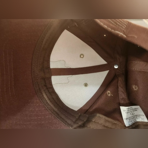 Kodiak 100 Leather Patch Est 1910 Hat Beige Brown Strapback Baseball Cap - Picture 9 of 9